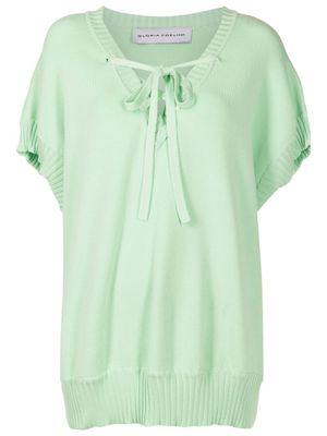Gloria Coelho blouse à fermeture nouée - Vert
