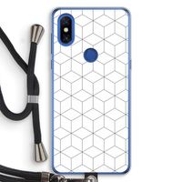 Zwart-witte kubussen: Xiaomi Mi Mix 3 Transparant Hoesje met koord