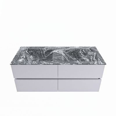 MONDIAZ VICA-DLUX 120cm badmeubel onderkast Cale 4 lades. Inbouw wastafel CLOUD dubbel 2 kraangaten, kleur Lava.