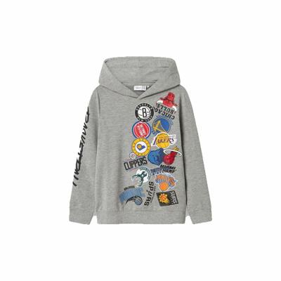 Kinderhoodie Name It mjusty Nba Wh Unb Ous Grijs - Maat: 7-8 jaar
