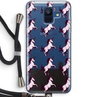 Musketon Unicorn: Samsung Galaxy A6 (2018) Transparant Hoesje met koord