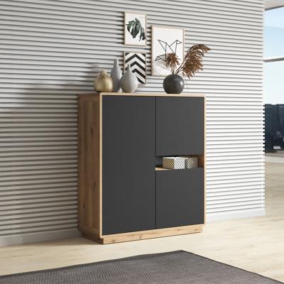 Home365 Dressoir Asmund - 3-deurs verhoogd - Wotan Eiken