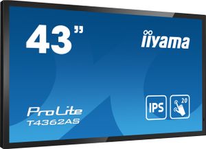 iiyama T4362AS-B1 beeldkrant Interactief flatscreen 108 cm (42.5") IPS 500 cd/m² 4K Ultra HD Zwart Touchscreen Type processor Android 8.0 24/7