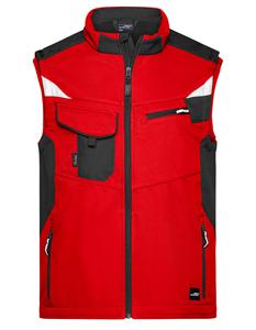 James & Nicholson JN845 Workwear Softshell Vest -STRONG- - Red/Black - XL