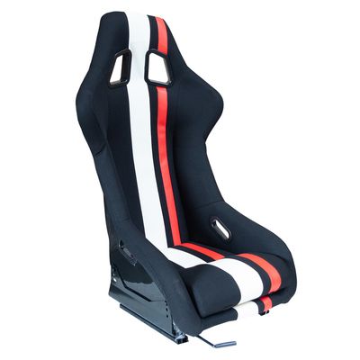 Sportstoel 'MO' - Zwart/Rood/Wit - Vaste polyester rugleuning SS77ZWR