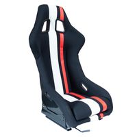 Sportstoel 'MO' - Zwart/Rood/Wit - Vaste polyester rugleuning SS77ZWR