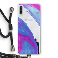 Zweverige regenboog: Samsung Galaxy A70 Transparant Hoesje met koord