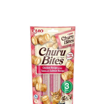 Ciao Ciao Churu Cat Treat Bites Chicken, Tuna and Salmon Bites 3x10g Ciao Ciao Churu Cat Treat Bites Chicken, Tuna and Salmon Bites 3x10g