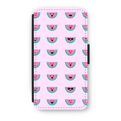 Smiley watermeloenprint: iPhone X Flip Hoesje