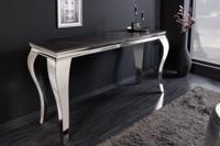 Design Console Tafel MODERN BAROK 140cm zwart antraciet chroom keramiek marmer - 44367