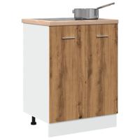 Onderkast 60x46x81,5 cm bewerkt hout artisanaal eikenkleur
