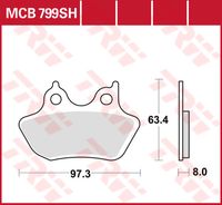 TRW Remblokken, en remschoenen voor de moto, MCB799SH Sinter street