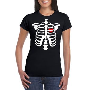 Halloween skelet t-shirt zwart dames