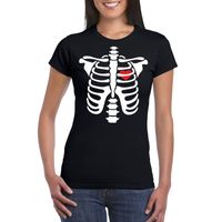 Halloween skelet t-shirt zwart dames