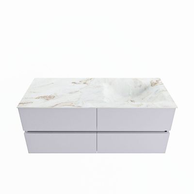 MONDIAZ VICA-DLUX 120cm badmeubel onderkast Cale 4 lades. Inbouw wastafel CLOUD rechts 1 kraangat, kleur Frappe.