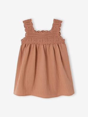 Mouwloze jurk voor babymeisjes oudroze Mouwloze jurk voor babymeisjes oudroze