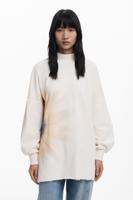Lange, vloeiende sweatshirt met margrietprint - WHITE - M Lange, vloeiende sweatshirt met margrietprint - WHITE - M