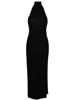 Norma Kamali robe dos-nu à fente - Noir