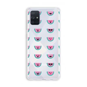 Smiley watermeloenprint: Galaxy A71 Transparant Hoesje