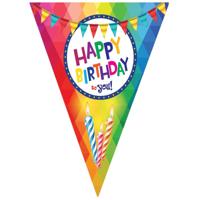 Happy Birthday thema vlaggetjes slinger/vlaggenlijn - verjaardag - 5 meter - plastic