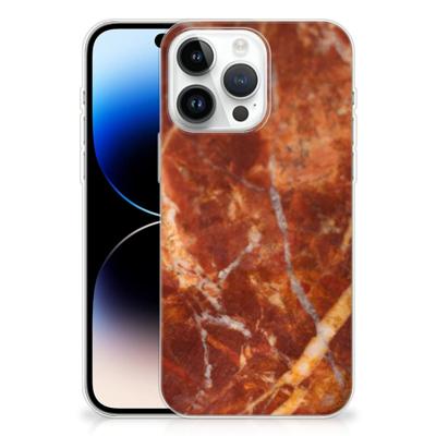 iPhone 14 Pro Max | TPU | Siliconen hoesje | Marmer Bruin