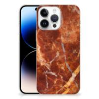 iPhone 14 Pro Max | TPU | Siliconen hoesje | Marmer Bruin