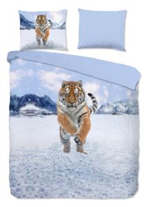 Good Morning Dekbedovertrek "tijger in de sneeuw" - Multi - (200x200/220 cm) - Katoen Flanel