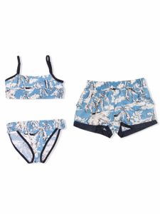 Moncler Enfant bikini à fleurs - Bleu