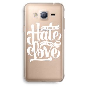Turn hate into love: Samsung Galaxy J3 (2016) Transparant Hoesje