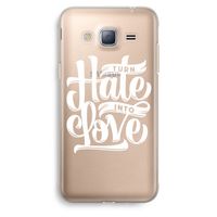 Turn hate into love: Samsung Galaxy J3 (2016) Transparant Hoesje