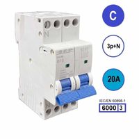SEP krachtstroom installatieautomaat 20A INS36-3NC20 inst. 3p+n C20 6kA (36mm) 3101653020