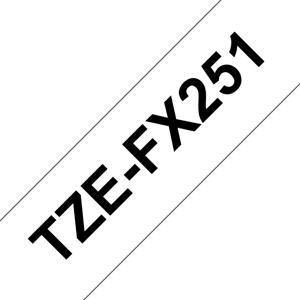 Brother Label tapecassette TZE-FX251 printlint 24 mm, zwart op wit