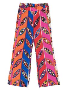 PUCCI Junior pantalon droit à imprimé graphique - Rose