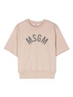 MSGM Kids sweat en coton à logo imprimé - Tons neutres