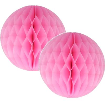 8x Papieren kerstballen roze 10 cm kerstversiering