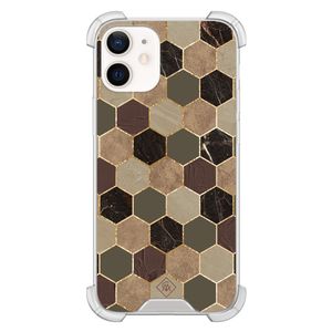 iPhone 12 mini shockproof hoesje - Kubus groen bruin