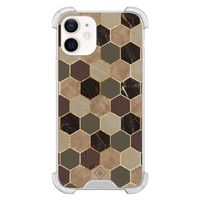 iPhone 12 mini shockproof hoesje - Kubus groen bruin
