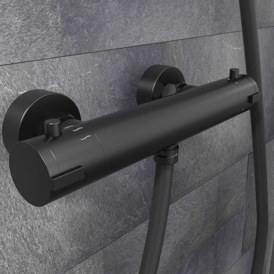 SCHÜTTE douchemengkraan london thermostatisch 5,5 cm matzwart