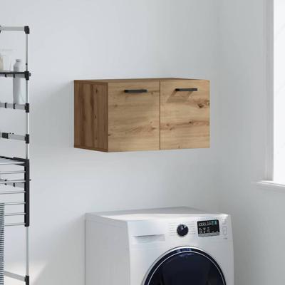 Wandkast artisanaal eikenkleurig 60 x 36.5 x 35 cm Bewerkt hout
