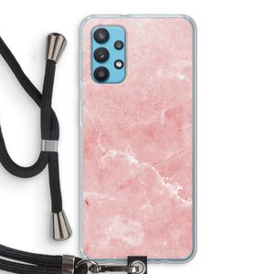 Roze marmer: Samsung Galaxy A32 4G Transparant Hoesje met koord