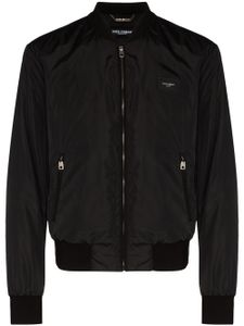 Dolce & Gabbana veste bomber à plaque logo - Noir