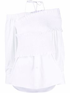 MSGM blouse en coton à épaules dénudées - Blanc