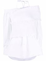 MSGM blouse en coton à épaules dénudées - Blanc - thumbnail