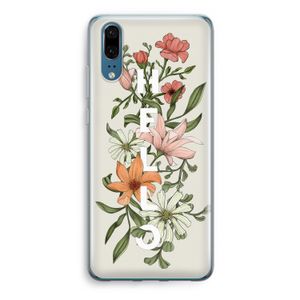 Hello bloemen: Huawei P20 Transparant Hoesje