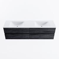 MONDIAZ VICA 170cm badmeubel onderkast Antracite 4 lades. Wastafel CLOUD dubbel 2 kraangaten, kleur Talc.