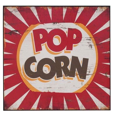 Popcorn Wandbord - 25 x 25 cm - Hout - Multi