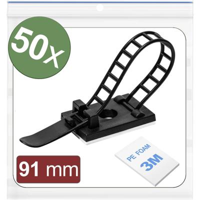 Quadrios 24CA443 Bevestigingssokkel Zelfklevend, Schroefbaar 24CA443 Zwart 50 stuk(s)