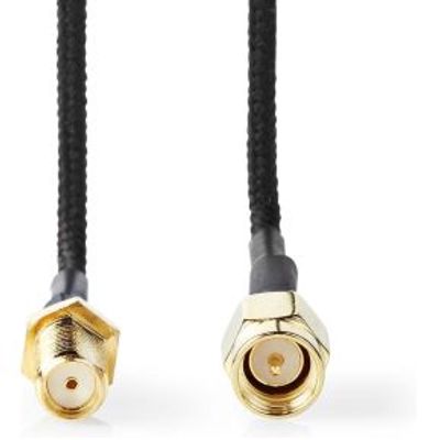 Antennekabel | SMA Female | SMA Male | Verguld | 50 Ohm | Enkelvoudig Afgeschermd | 0.50 m | Rond |