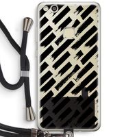 Zwarte vegen: Huawei Ascend P10 Lite Transparant Hoesje met koord