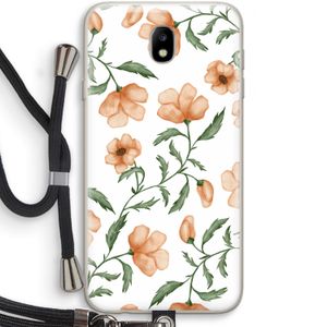 Peachy flowers: Samsung Galaxy J7 (2017) Transparant Hoesje met koord